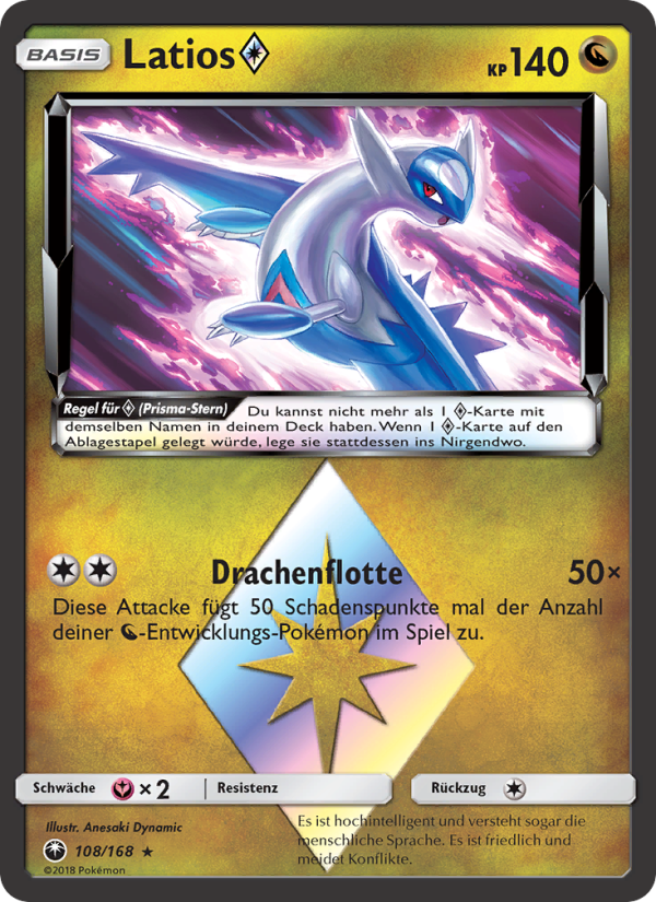 Latios ◇ 108 — Celestial Storm (German Pokémon TCG card)
