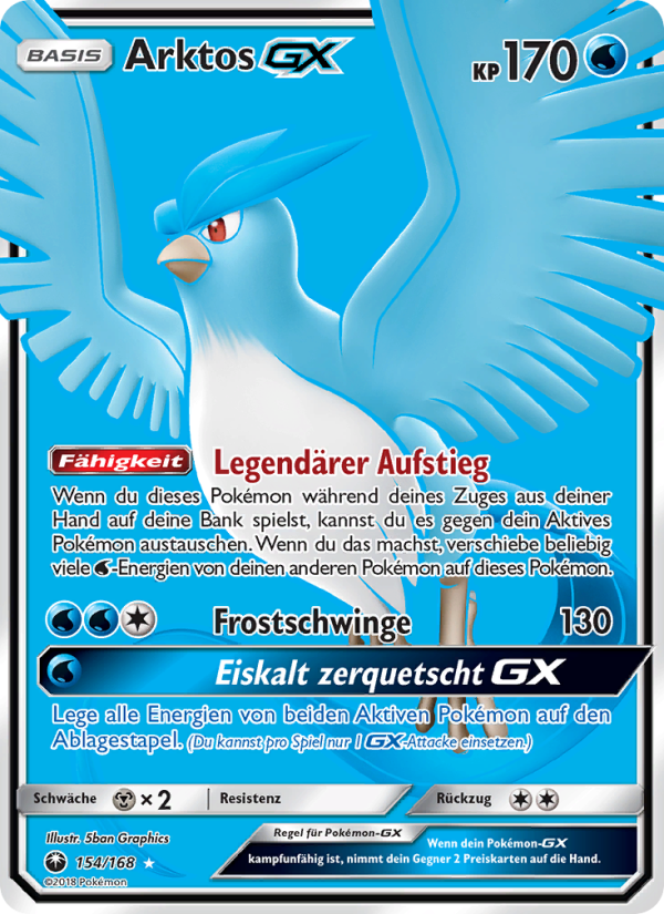 Arktos GX 154 — Celestial Storm (German Pokémon TCG card)