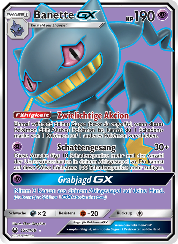 Banette GX 157 — Celestial Storm (German Pokémon TCG card)