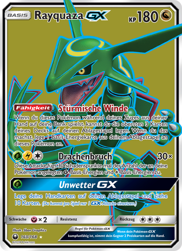 Rayquaza GX 160 — Celestial Storm (German Pokémon TCG card)