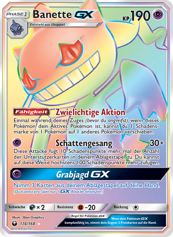 Banette GX 174 — Celestial Storm (German Pokémon TCG card)