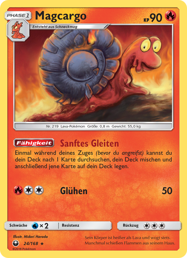 Magcargo 24 — Celestial Storm (German Pokémon TCG card)