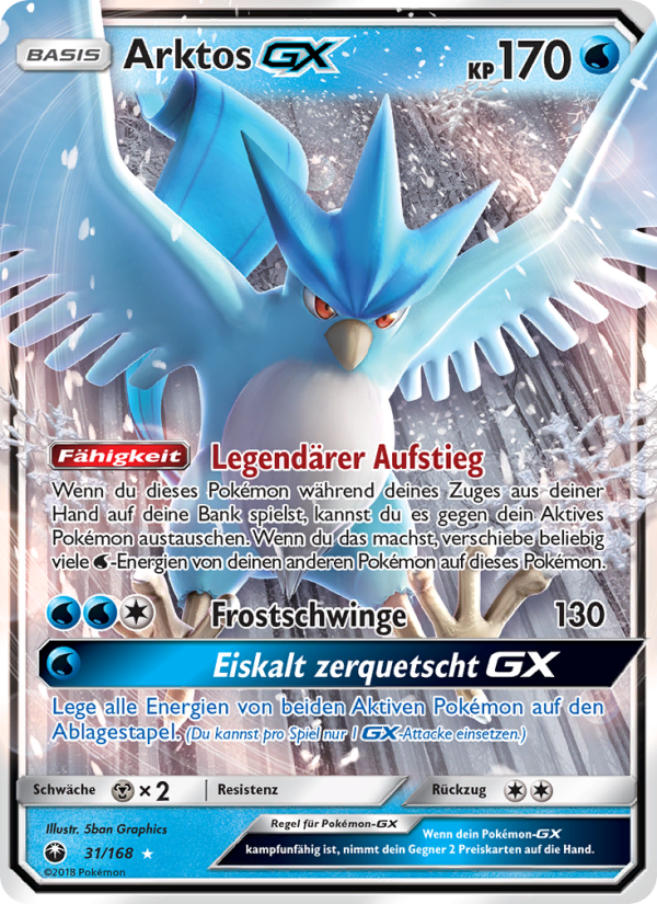 Arktos GX 31 — Celestial Storm (German Pokémon TCG card)