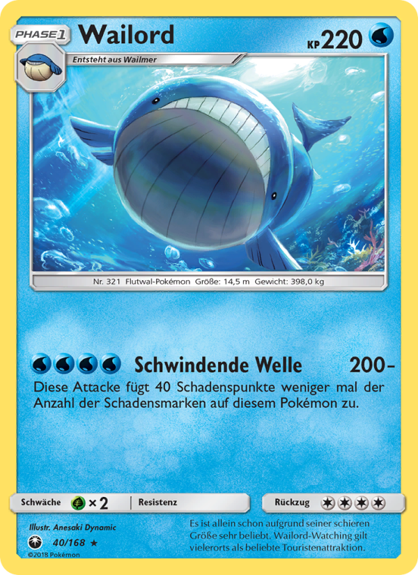 Wailord 40 — Celestial Storm (German Pokémon TCG card)
