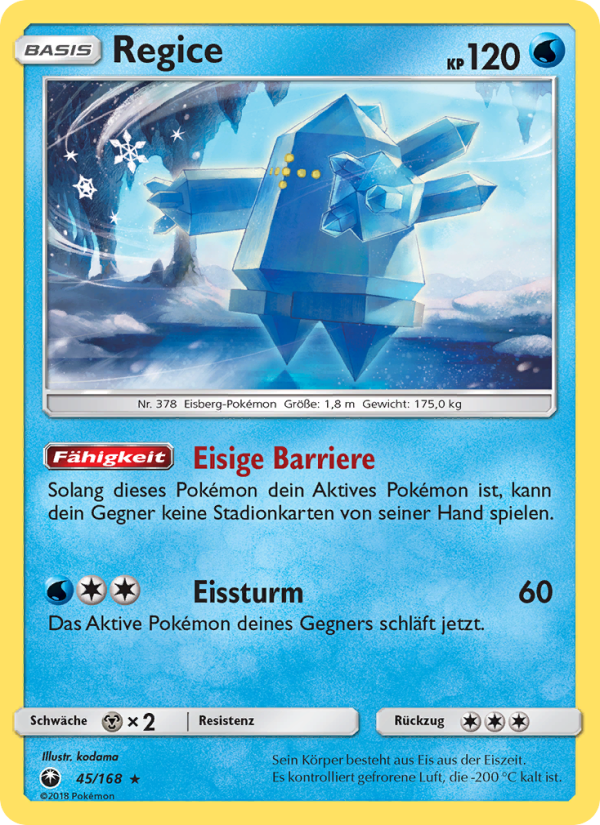 Regice 45 — Celestial Storm (German Pokémon TCG card)