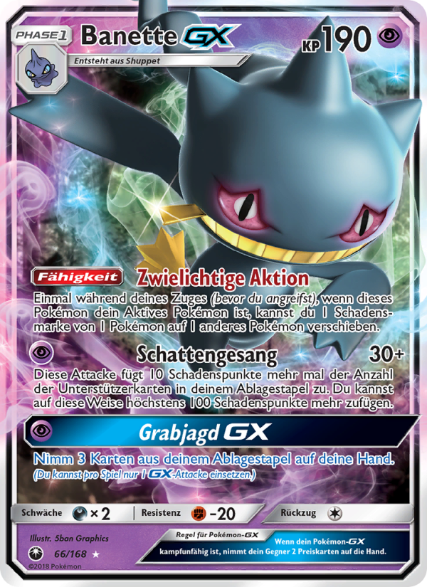 Banette GX 66 — Celestial Storm (German Pokémon TCG card)