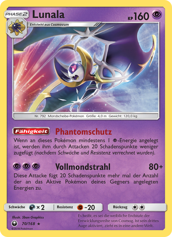 Lunala 70 — Celestial Storm (German Pokémon TCG card)