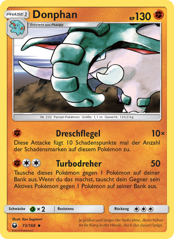 Donphan 73 — Celestial Storm (German Pokémon TCG card)