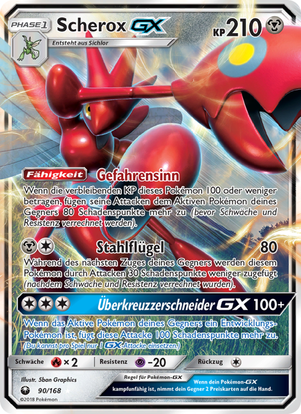 Scherox GX 90 — Celestial Storm (German Pokémon TCG card)