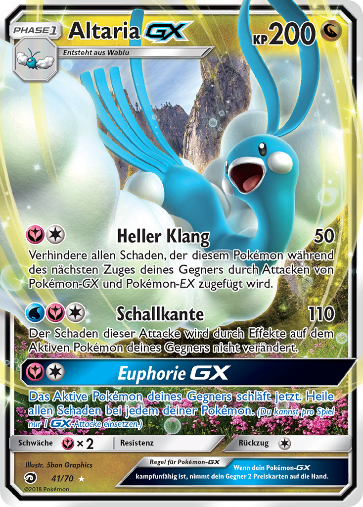 Altaria GX 72 — Majestät Der Drachen (German Pokémon TCG card)