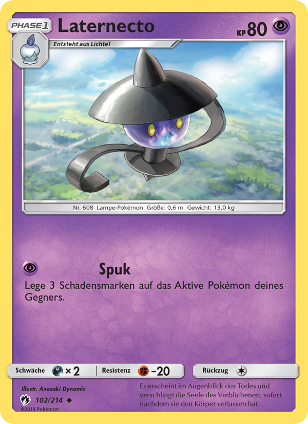 Laternecto 102 — Lost Thunder (German Pokémon TCG card)