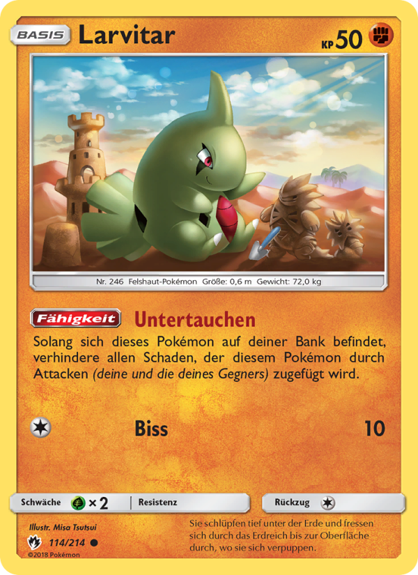 Larvitar 114 — Lost Thunder (German Pokémon TCG card)