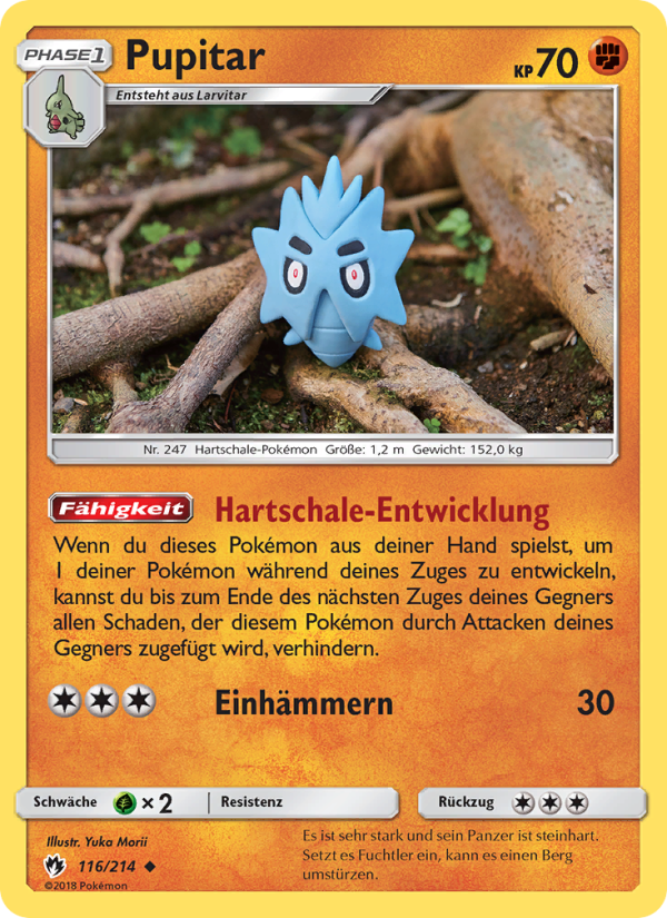 Pupitar 116 — Lost Thunder (German Pokémon TCG card)