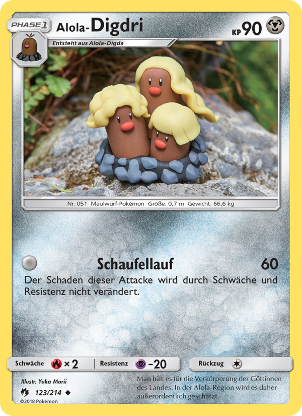 Alola-Digdri 123 — Lost Thunder (German Pokémon TCG card)