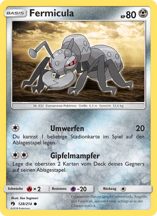 Fermicula 128 — Lost Thunder (German Pokémon TCG card)