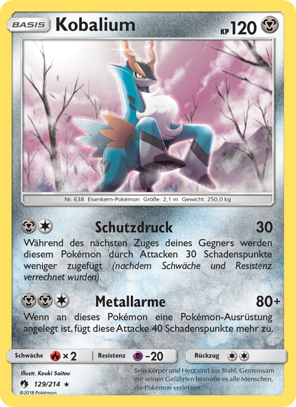 Kobalium 129 — Lost Thunder (German Pokémon TCG card)