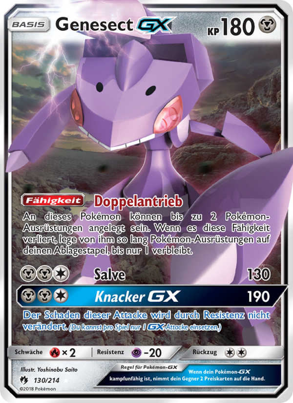 Genesect GX 130 — Lost Thunder (German Pokémon TCG card)