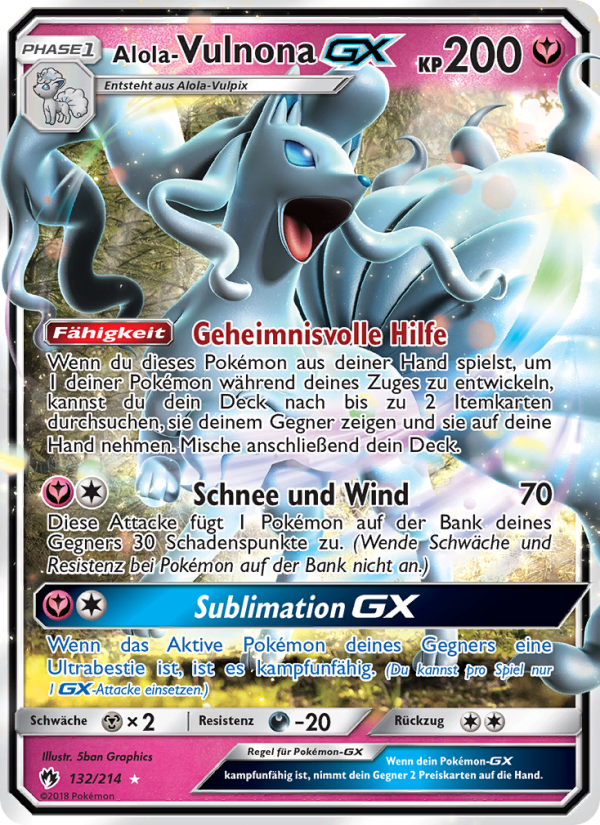Alola Vulnona GX 132 — Lost Thunder (German Pokémon TCG card)
