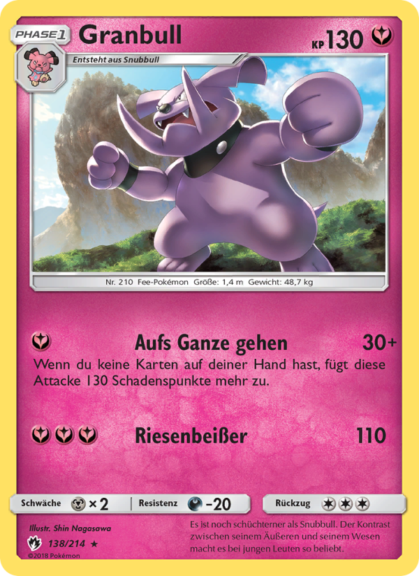 Granbull 138 — Lost Thunder (German Pokémon TCG card)