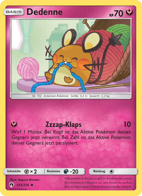 Dedenne 142 — Lost Thunder (German Pokémon TCG card)