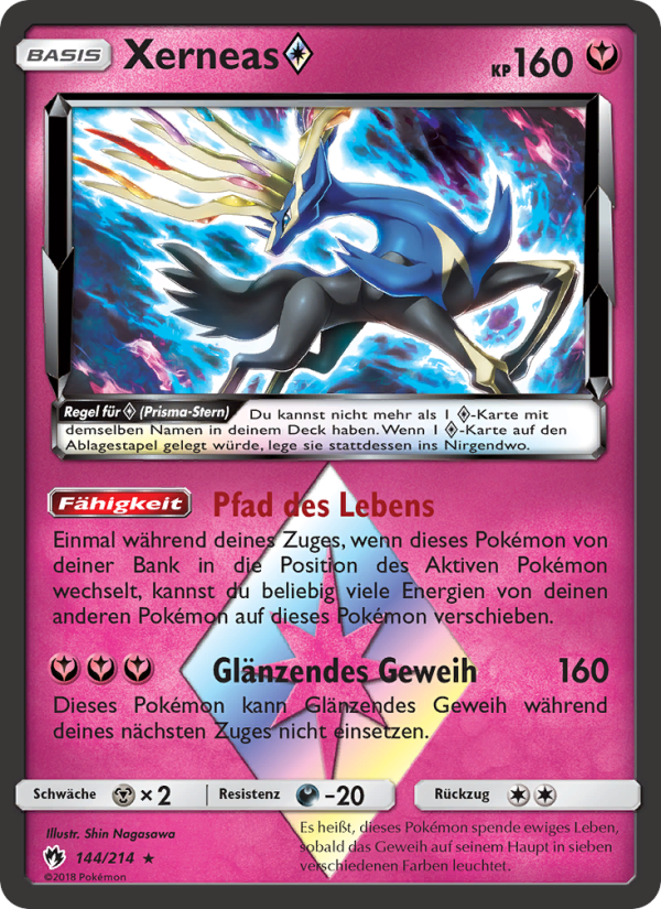 Xerneas ◇ 144 — Lost Thunder (German Pokémon TCG card)