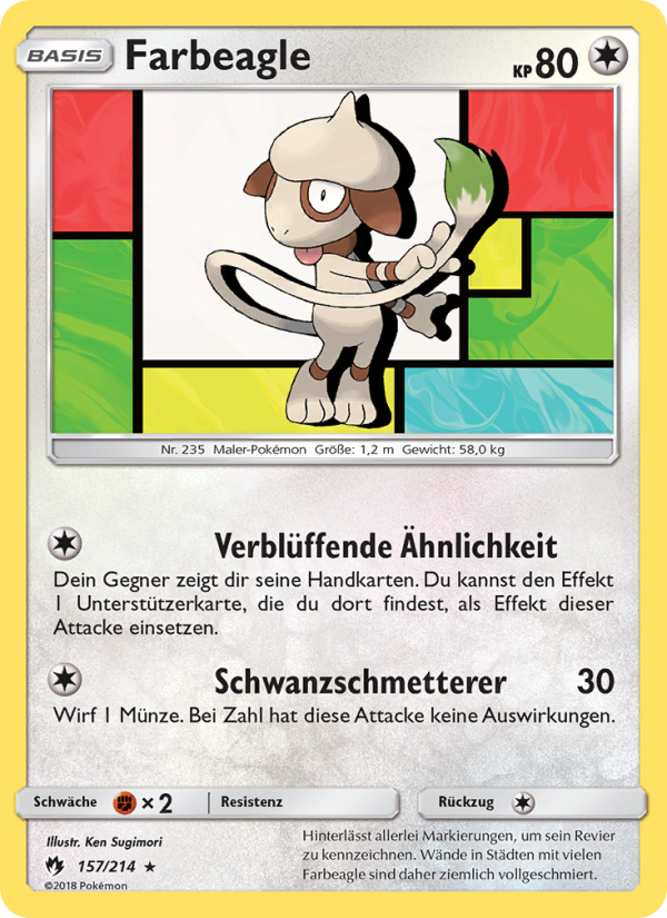 Farbeagle 157 — Lost Thunder (German Pokémon TCG card)