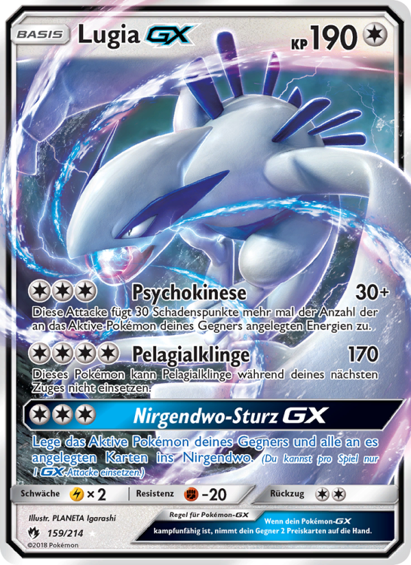 Lugia GX 159 — Lost Thunder (German Pokémon TCG card)