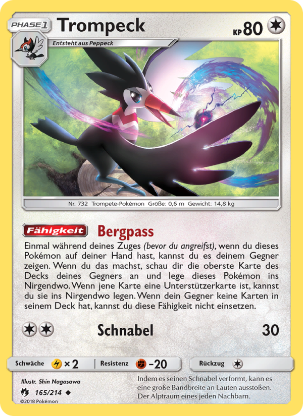 Trompeck 165 — Lost Thunder (German Pokémon TCG card)