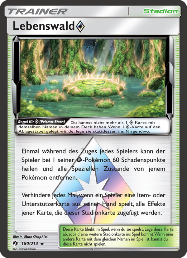 Lebenswald ◇ 180 — Lost Thunder (German Pokémon TCG card)