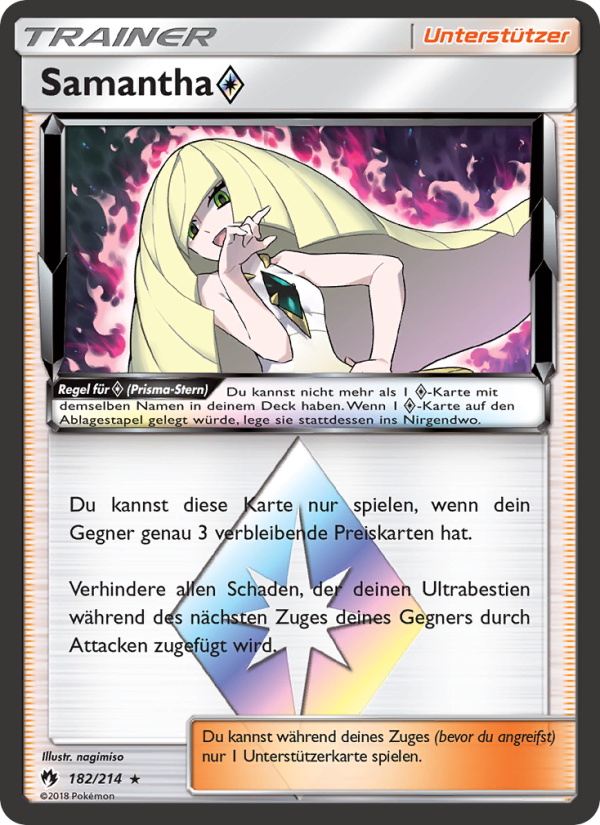 Samantha ◇ 182 — Lost Thunder (German Pokémon TCG card)