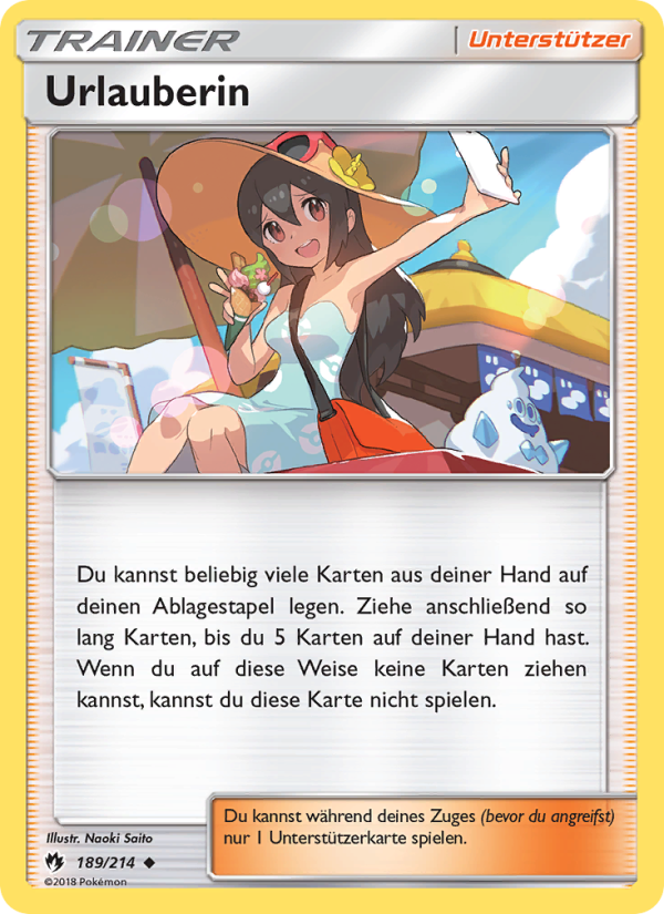 Urlauberin 189 — Lost Thunder (German Pokémon TCG card)