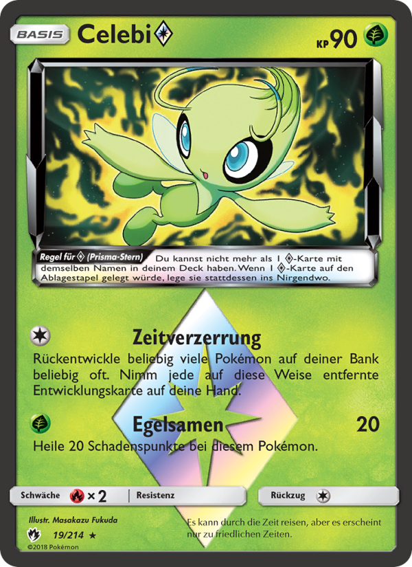 Celebi ◇ 19 — Lost Thunder (German Pokémon TCG card)