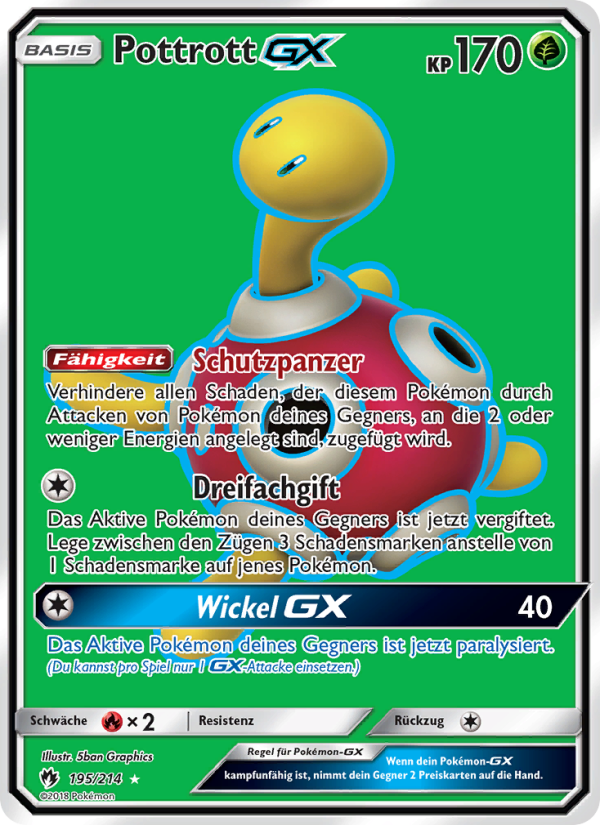 Pottrott GX 195 — Lost Thunder (German Pokémon TCG card)