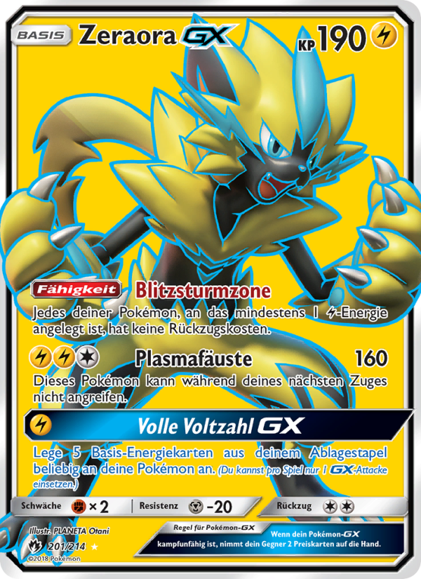 Zeraora GX 201 — Lost Thunder (German Pokémon TCG card)
