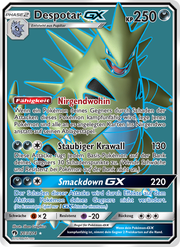 Despotar GX 203 — Lost Thunder (German Pokémon TCG card)