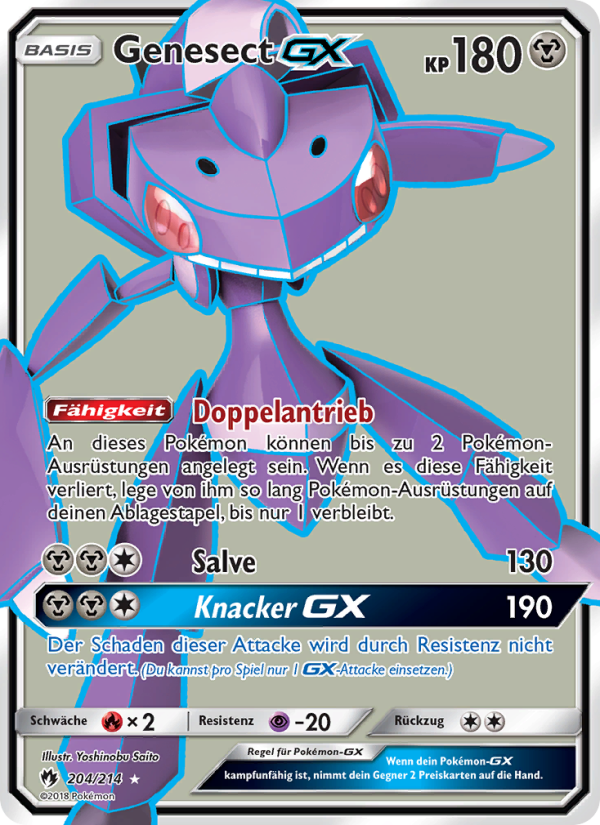 Genesect GX 204 — Lost Thunder (German Pokémon TCG card)