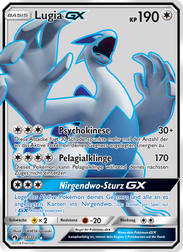 Lugia GX 207 — Lost Thunder (German Pokémon TCG card)