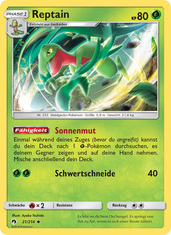 Reptain 21 — Lost Thunder (German Pokémon TCG card)