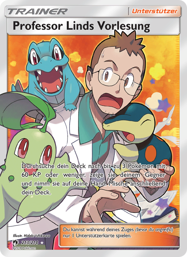 Professor Linds Vorlesung 213 — Lost Thunder (German Pokémon TCG card)