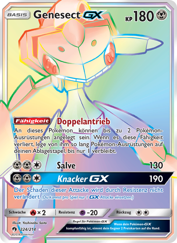 Genesect GX 224 — Lost Thunder (German Pokémon TCG card)