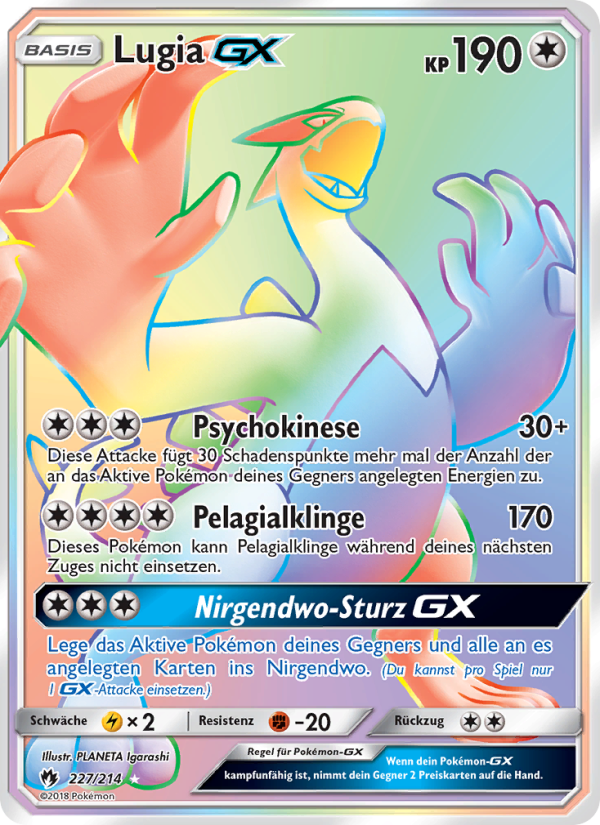 Lugia GX 227 — Lost Thunder (German Pokémon TCG card)