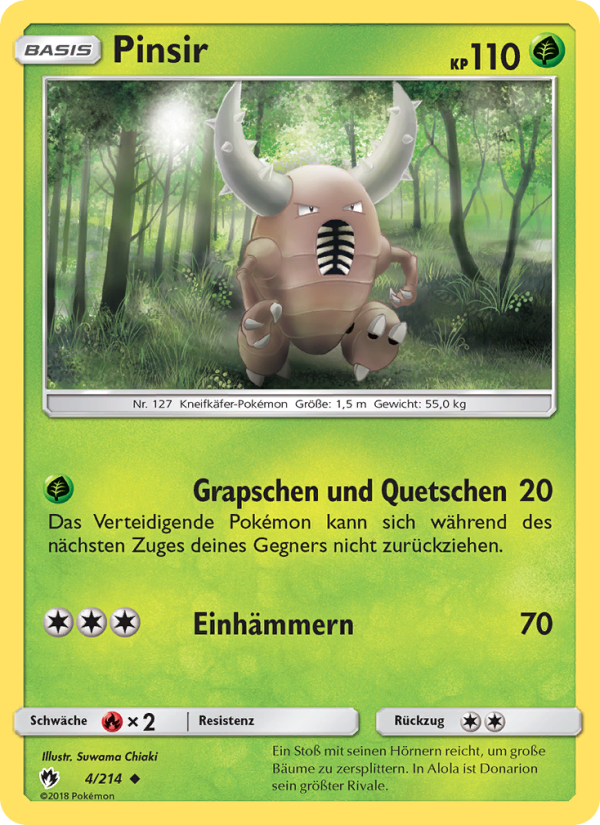 Pinsir 4 — Lost Thunder (German Pokémon TCG card)