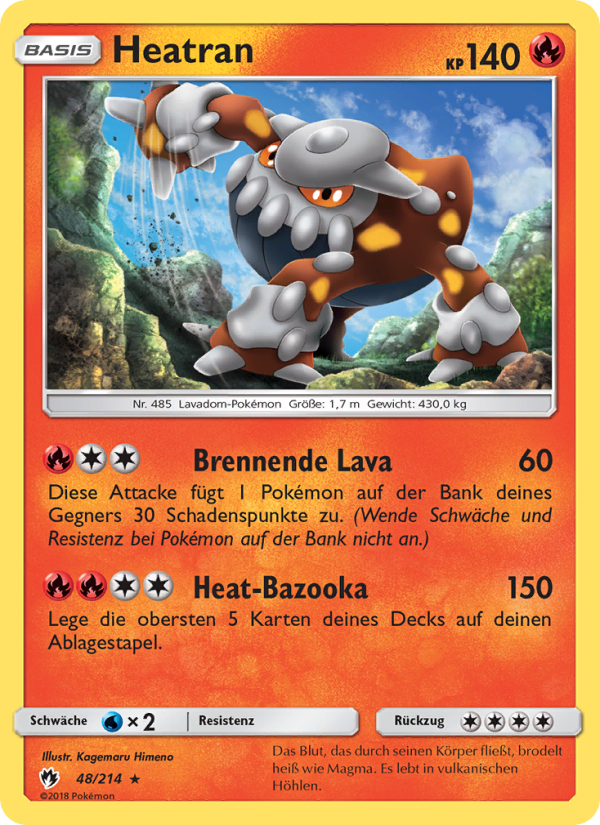 Heatran 48 — Lost Thunder (German Pokémon TCG card)