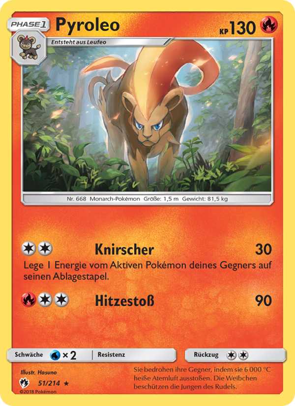 Pyroleo 51 — Lost Thunder (German Pokémon TCG card)