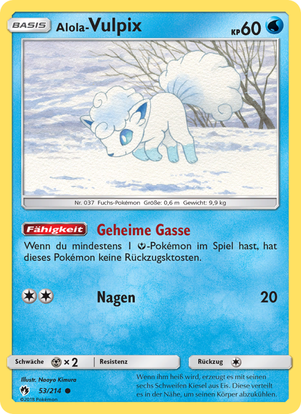 Alola Vulpix 53 — Lost Thunder (German Pokémon TCG card)