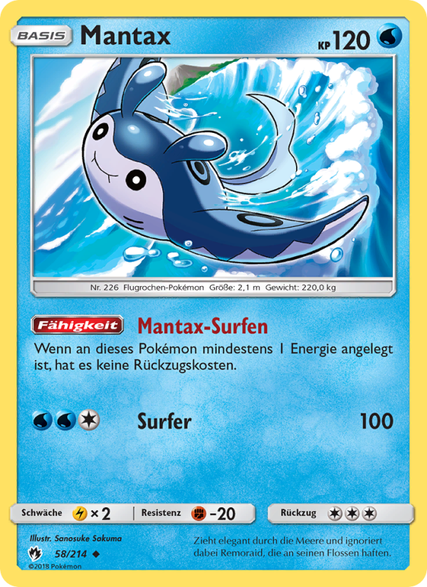 Mantax 58 — Lost Thunder (German Pokémon TCG card)