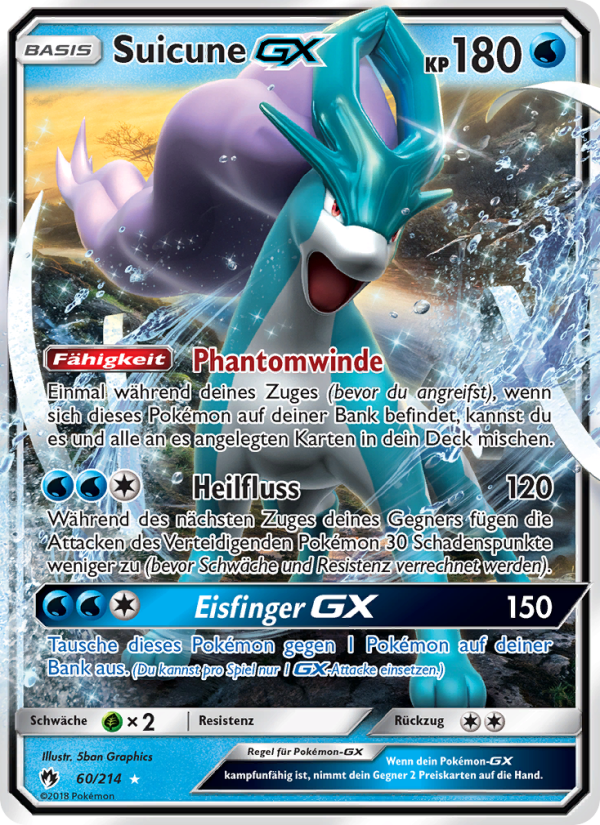 Suicune GX 60 — Lost Thunder (German Pokémon TCG card)