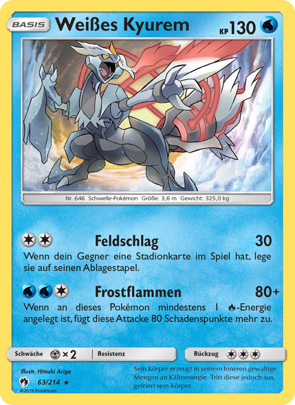 Weißes Kyurem 63 — Lost Thunder (German Pokémon TCG card)