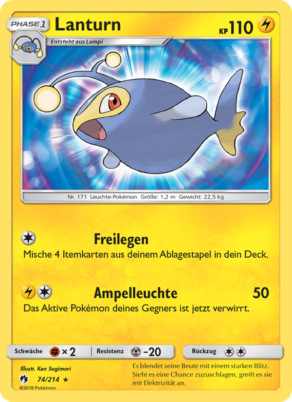 Lanturn 74 — Lost Thunder (German Pokémon TCG card)