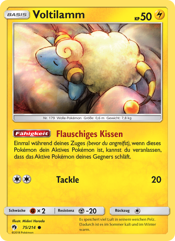 Voltilamm 75 — Lost Thunder (German Pokémon TCG card)